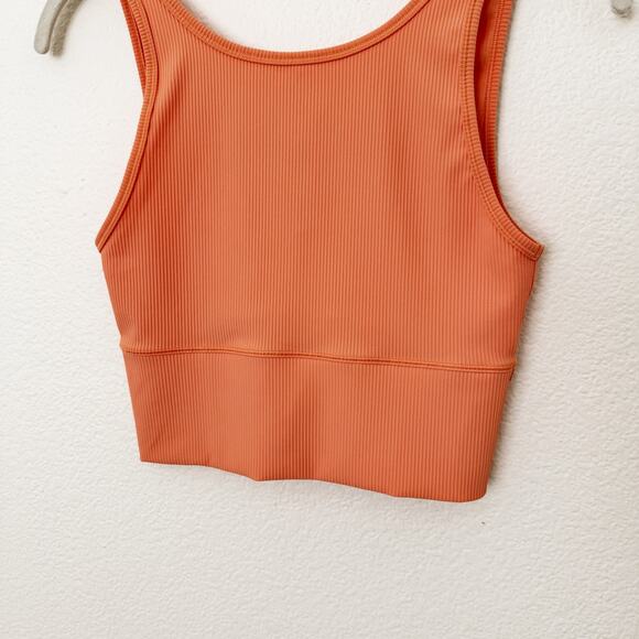 [Lululemon] Golden Apricot Power Pivot Ribbed Cropped Tank Top Reversible Size 4 - Picture 10 of 11